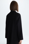 Stretch-knit double-breasted oversize tailored jacket