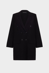 Stretch-knit double-breasted oversize tailored jacket