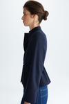 Wool-effect twill fitted short jacket