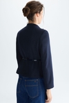 Wool-effect twill fitted short jacket