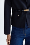 Wool-effect twill fitted short jacket