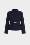Wool-effect twill fitted short jacket