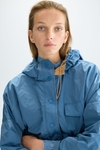 Hooded nylon oversize reversible coat