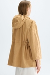 Hooded nylon oversize reversible coat