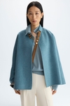 Double-faced wool reversible short coat