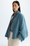 Double-faced wool reversible short coat