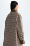 Chequered double nylon reversible coat