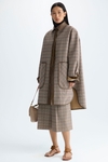 Chequered double nylon reversible coat