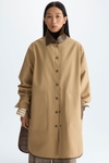 Chequered double nylon reversible coat