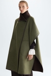 Double-faced wool oversize cape