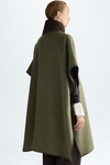Double-faced wool oversize cape
