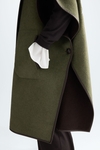 Double-faced wool oversize cape