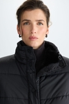Faux fur quilted nylon reversible coat