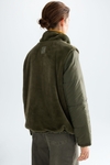 Faux fur quilted nylon reversible coat