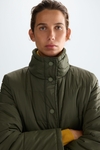 Faux fur quilted nylon reversible coat