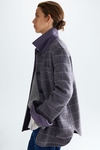 Double-faced wool straight-fit reversible coat
