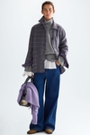 Double-faced wool straight-fit reversible coat