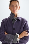 Double-faced wool straight-fit reversible coat