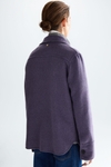 Double-faced wool straight-fit reversible coat