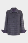 Double-faced wool straight-fit reversible coat