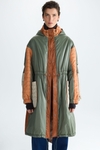Hooded Bauhaus quilted nylon coat