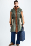 Hooded Bauhaus quilted nylon coat