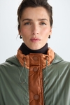 Hooded Bauhaus quilted nylon coat