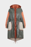 Hooded Bauhaus quilted nylon coat