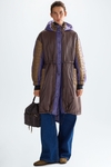 Hooded Bauhaus quilted nylon coat