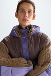 Hooded Bauhaus quilted nylon coat