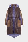 Hooded Bauhaus quilted nylon coat