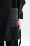 Cube-quilted nylon double-faced wool cape