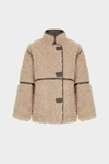 Faux-shearling and leather reversible coat