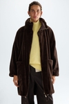 Faux-fur nylon reversible coat