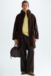 Faux-fur nylon reversible coat