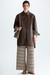 Prince of Wales chequered faux-leather reversible coat