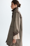 Prince of Wales chequered faux-leather reversible coat
