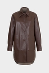 Prince of Wales chequered faux-leather reversible coat