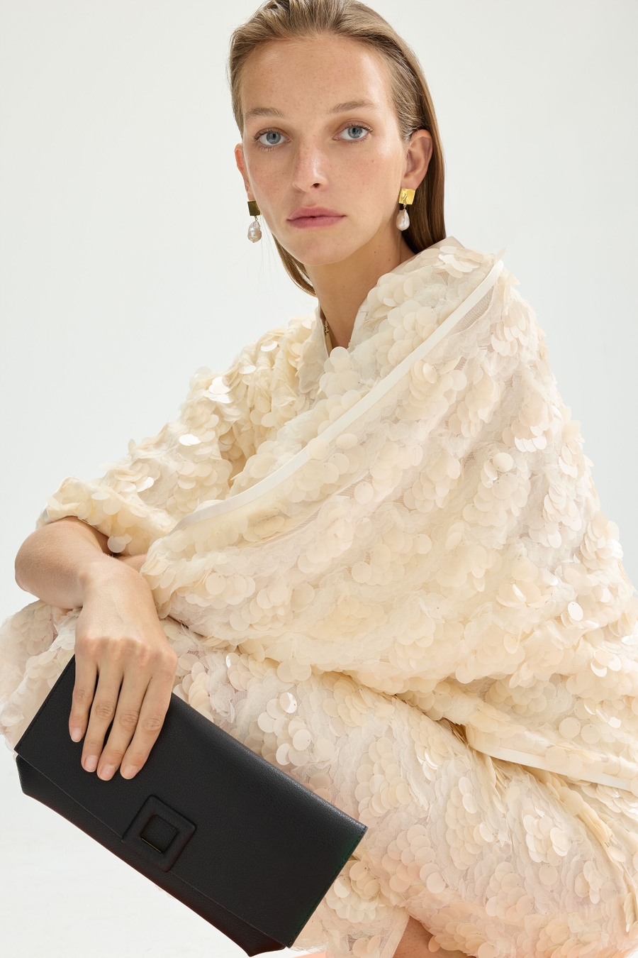 SEQUINNED TULLE BOMBER JACKET