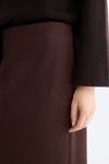 Double-faced straight-fit midi skirt