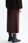 Double-faced straight-fit midi skirt