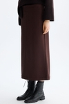 Double-faced straight-fit midi skirt