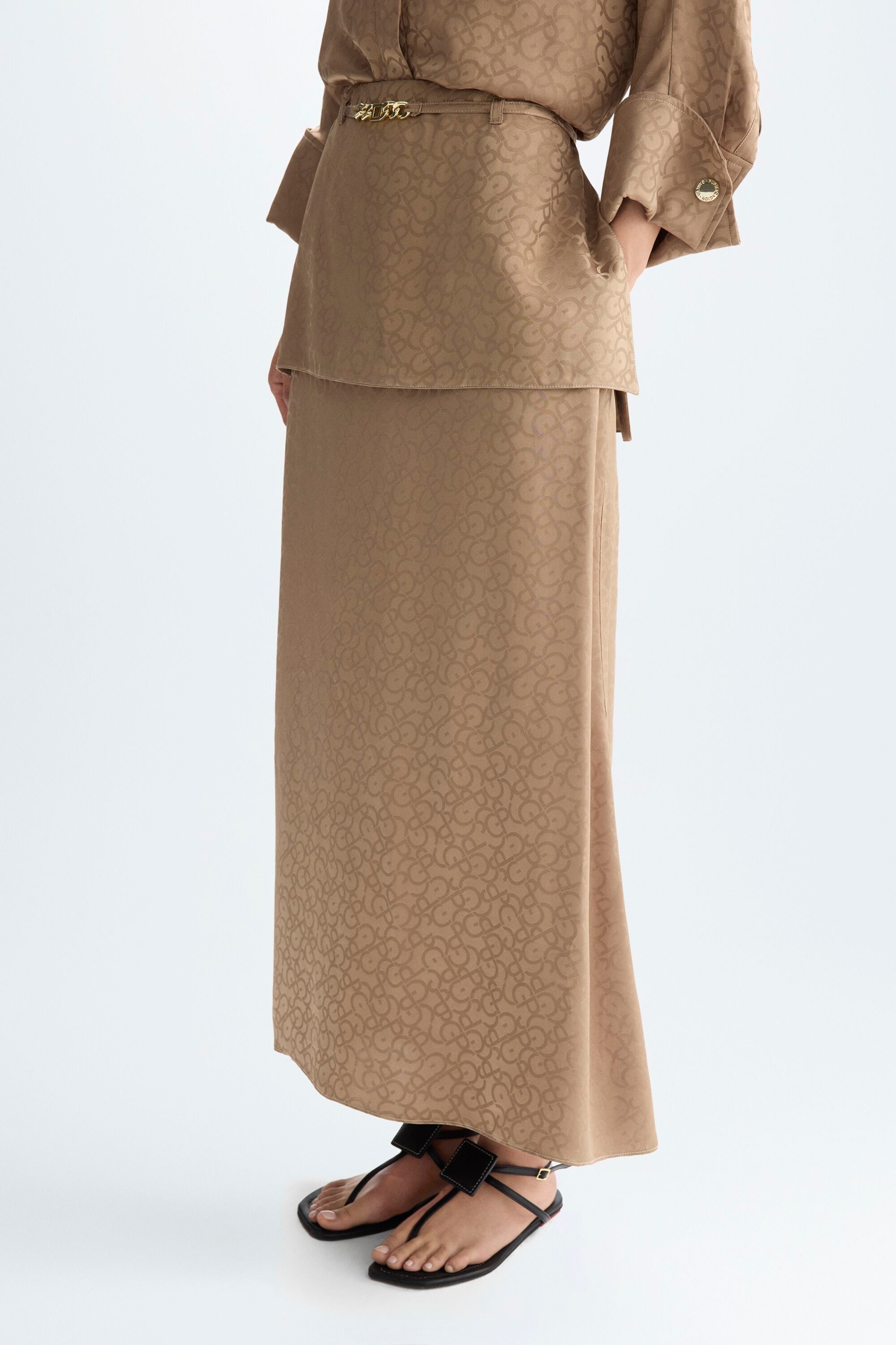 Gutenberg jacquard A-line skirt