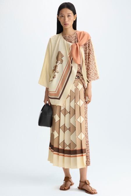 GAMBITO GUTENBERG PRINT TWILL A-LINE SKIRT