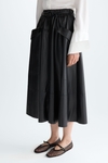 Faux-leather midi skirt with jewel belt