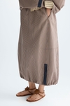 Chequered technical cotton balloon-fit skirt