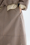 Chequered technical cotton balloon-fit skirt
