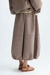 Chequered technical cotton balloon-fit skirt
