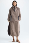 Chequered technical cotton balloon-fit skirt