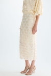 Sequinned tulle straight-fit skirt